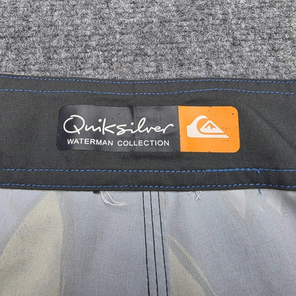 Quiksilver Waterman Collection Board Shorts Mens 36 Blue‎ Surfboard Print Swim